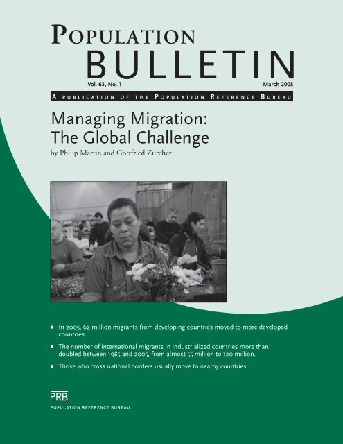 Managing Migration: The Global Challenge, Population Bulletin, Vol ...