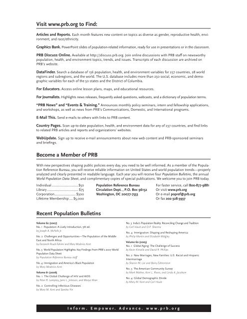 Managing Migration: The Global Challenge, Population Bulletin, Vol ...