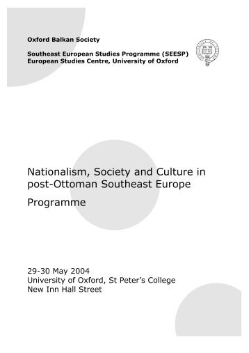 Nationalism, Society and Culture in post-Ottoman Southeast Europe ...