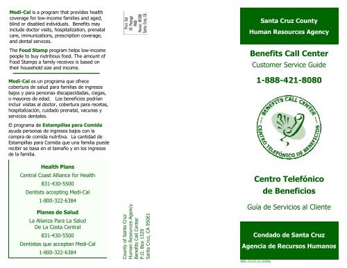 Benefits Call Center 1-888-421-8080 Centro Telefónico de Beneficios