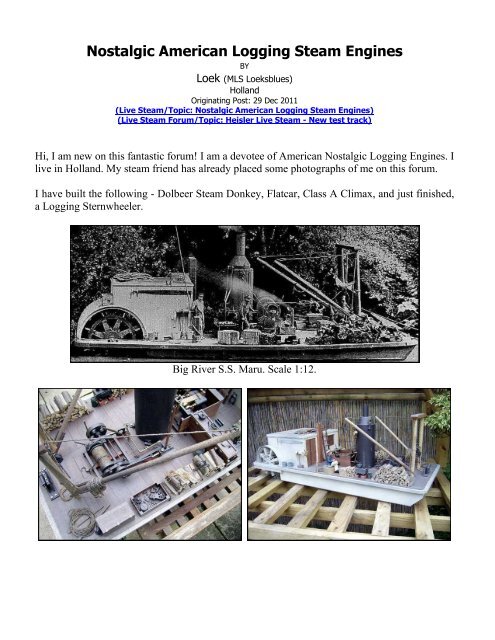 American Nostalgic Logging Engines, Holland - Santa Cruz Lumber ...