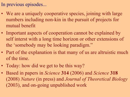 The Coevolution of Altruism, Parochialism and War - Santa Fe Institute