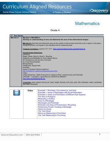 Grade 4 Math Pacing Guide (PDF) - Santa Rosa County School District