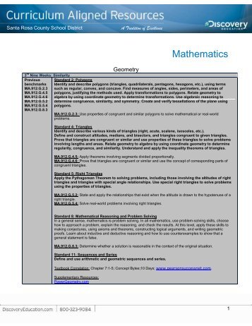 Geometry Pacing Guide (PDF) - Santa Rosa County School District