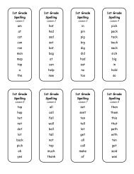 1st Grade Spelling am at cat can ran man map tap a the 1st Grade ...