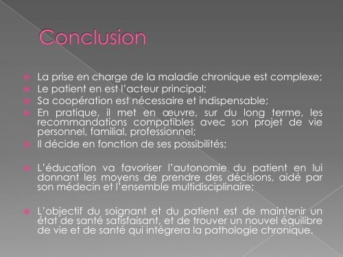 L'Education Thérapeutique du Patient; Pourquoi