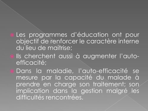 L'Education Thérapeutique du Patient; Pourquoi