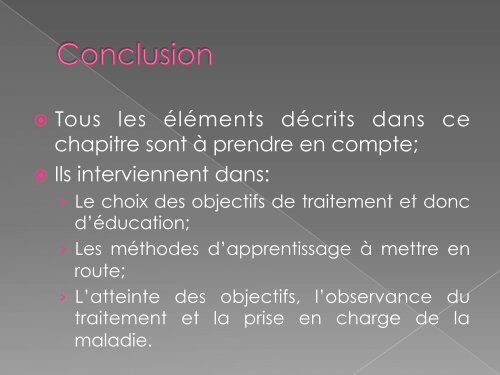 L'Education Thérapeutique du Patient; Pourquoi