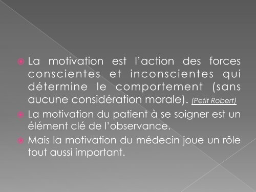 L'Education Thérapeutique du Patient; Pourquoi