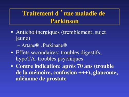 Diagnostic d 'une maladie de Parkinson