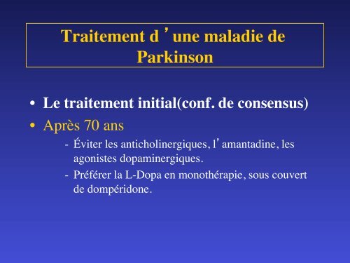 Diagnostic d 'une maladie de Parkinson