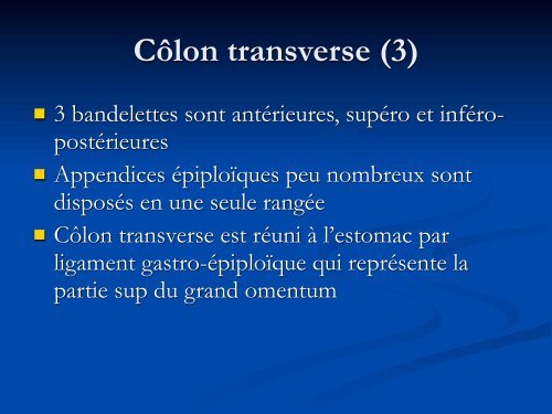 Anatomie Descriptive du Colon