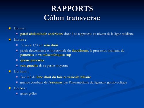 Anatomie Descriptive du Colon