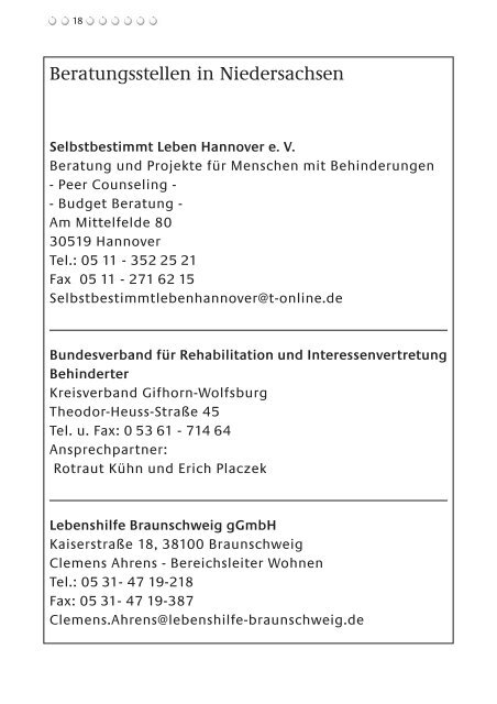 Beratungsstellen in Niedersachsen - Budget-tour.de