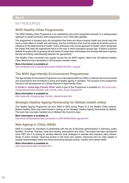 healthy and active ageing - EuroHealthNet's Healthy Ageing Website