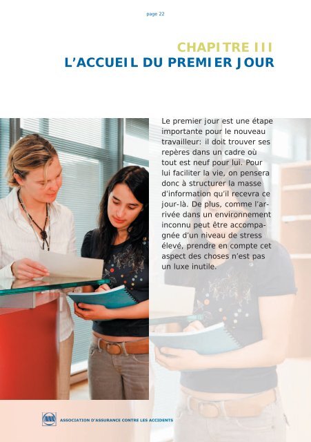 Guide pour l'accueil des jeunes travailleurs en entreprise - AAA