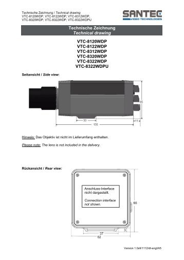 Technische Zeichnung Technical drawing VTC ... - SANTEC Video