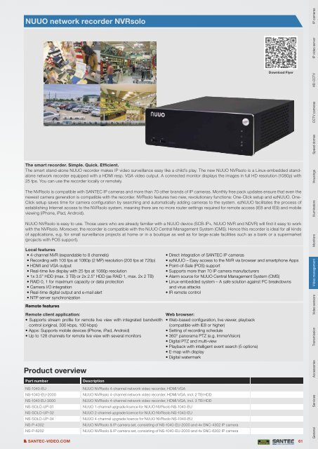 PRODUCT CATALOGUE 2013 VIDEO SECURITY - Santec-video.de