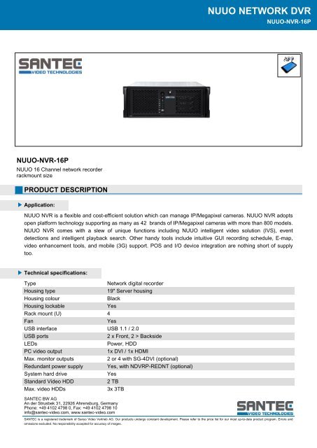 Data sheet (pdf) - Santec-video.de