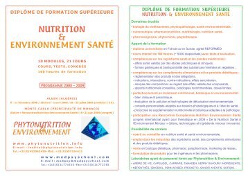 DiplÃ´me en Nutrition & Environnement SantÃ© - SantÃ© Maghreb