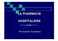 LA PHARMACIE HOSPITALIERE HOSPITALIERE