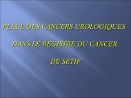 Place des cancers urologiques dans le registre du cancer de SÃ©tif