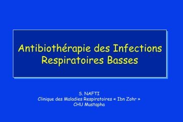 AntibiothÃ©rapie des infections respiratoires basses