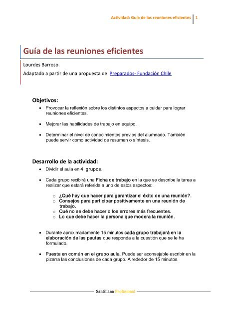 Guía de las reuniones eficientes - FOL