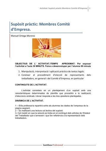 Cas pràctic: Comitè d'Empresa. - FOL