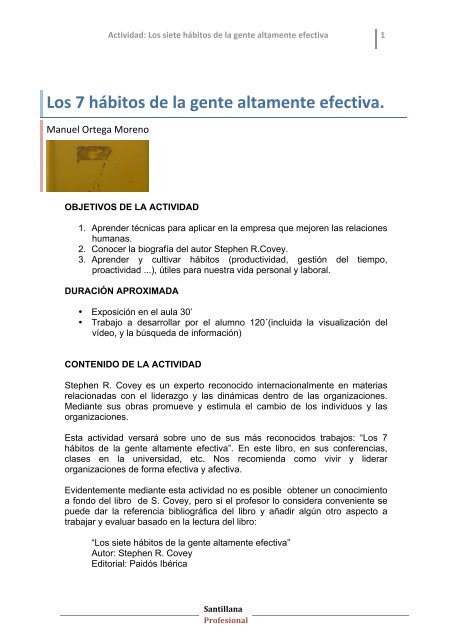 Los 7 hábitos de la gente altamente efectiva. - FOL