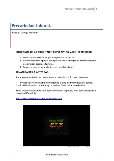 Descargar documento actividad: precariedad laboral. - FOL