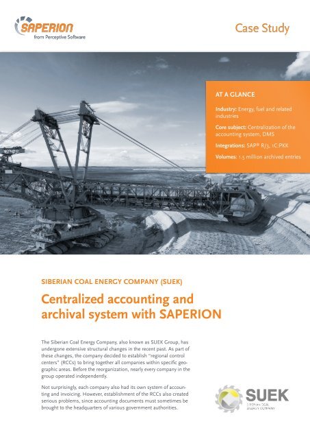 Siberian Coal Energy Company Suek Saperion Ag
