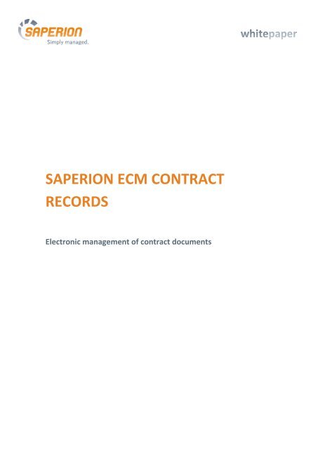 4 a closer look at saperion ecm contract records - Saperion AG