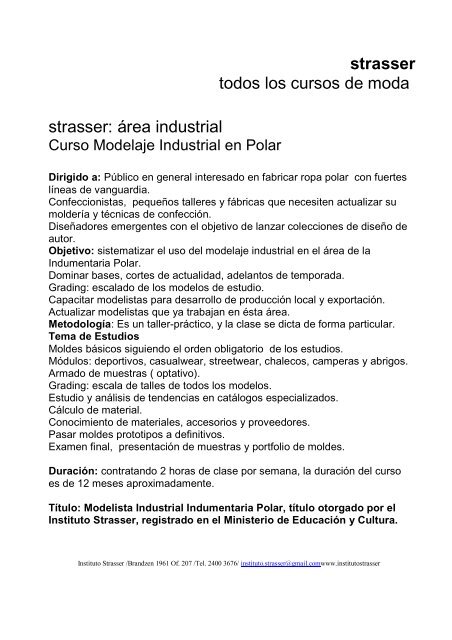 Strasser CatÃ¡logo de Cursos 2013 - Instituto Strasser