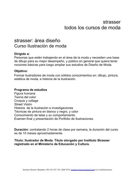 Strasser CatÃ¡logo de Cursos 2013 - Instituto Strasser