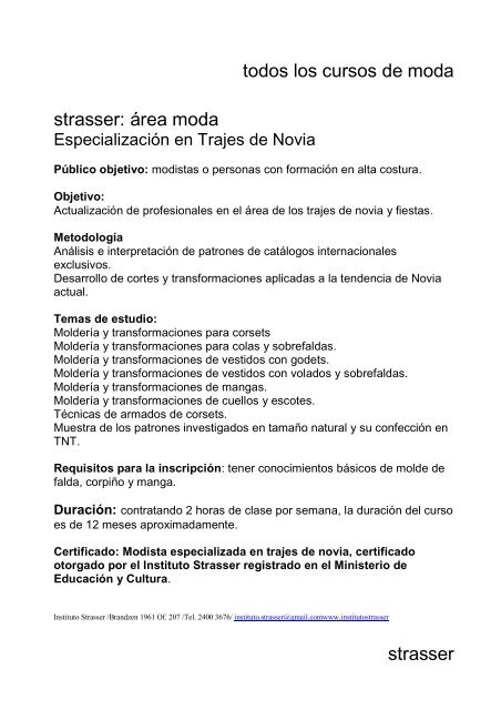 Strasser CatÃ¡logo de Cursos 2013 - Instituto Strasser