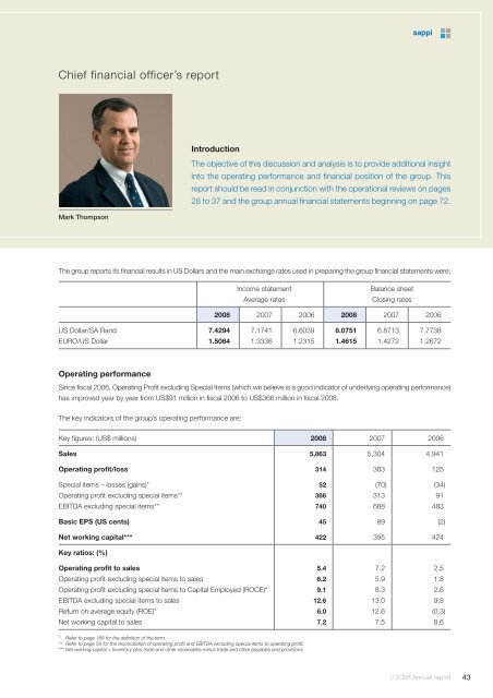 2008 Annual report - Sappi