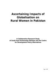 Globalization and Rural Women - South Asia Partnership Pakistan