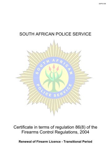 of the Firearms Control Regulations, 2004 - Saps