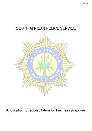 SOUTH AFRICAN POLICE SERVICE Application for ... - Saps