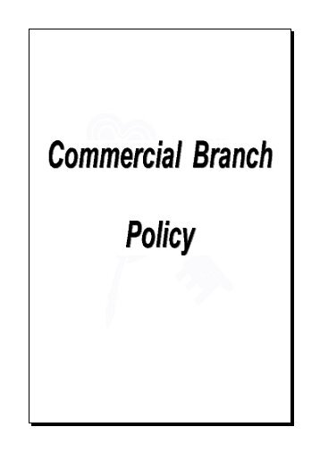 Commercial Branch Policy - Saps