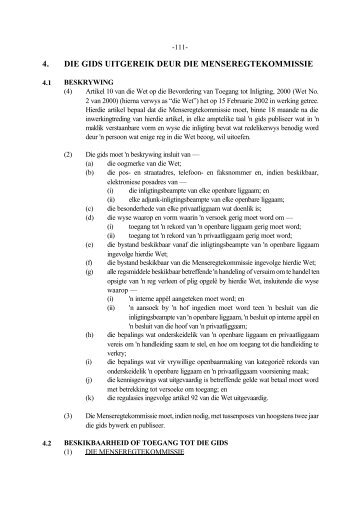 4. die gids uitgereik deur die menseregtekommissie - Saps