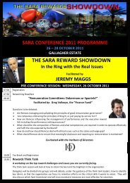 the sara reward showdown - South African Reward Association