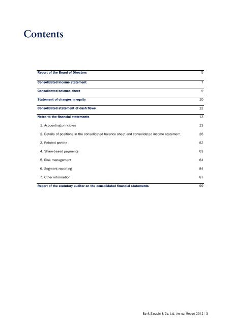 Annual Report 2012 - Bank Sarasin