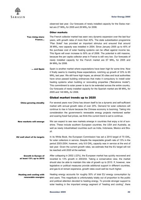 Sustainability Report - Bank Sarasin-Alpen