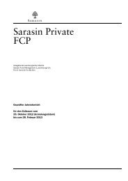 Jahresbericht Private FCP - Bank Sarasin-Alpen