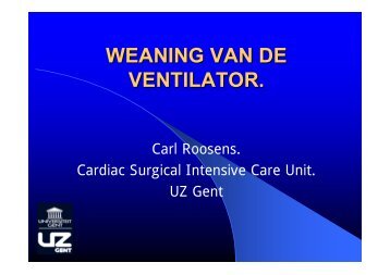 WEANING VAN DE VENTILATOR.