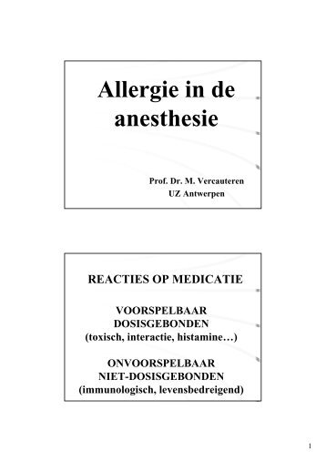Allergie in de anesthesie