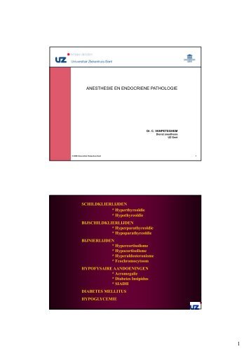 Anesthesie en endocrinologische afwijkingen