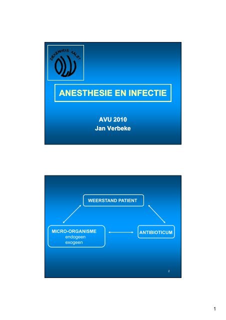 Infectie, contaminatie en anesthesie